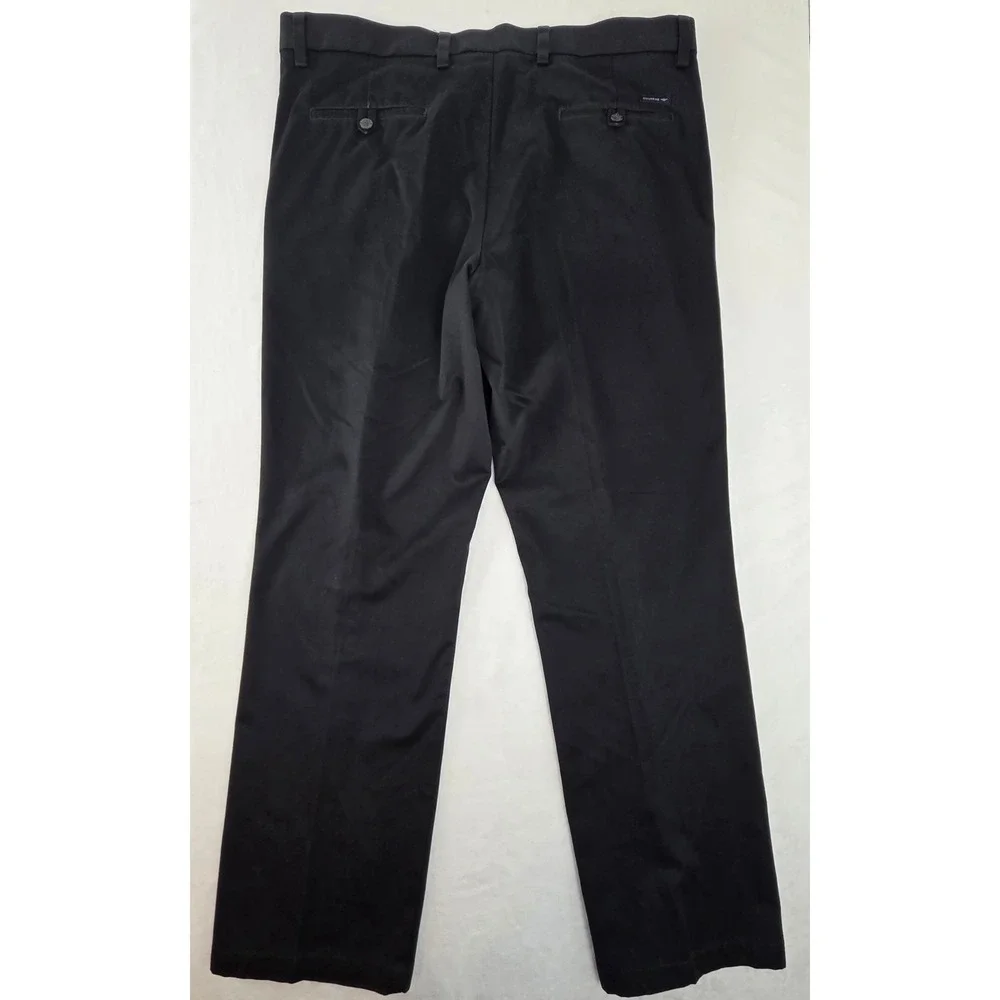 Dockers D2 Straight Fit Chinos Mens 38x32‎ Black Flat Front 100% Cotton Pants